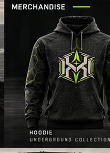 Weald Hex black hoodie from original merchandise design